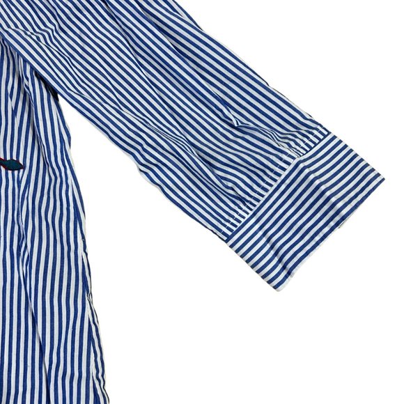 Como Vintage Blue and White Striped Blouse Size S - Picture 3 of 7